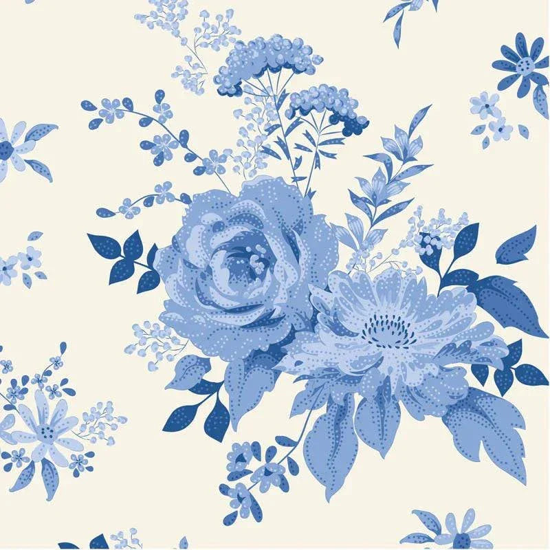 Something Blue Wildgarden Blue Cream TIL100667 by TILDA