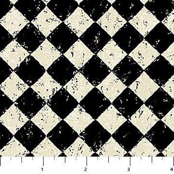 Haunted Hollow Distressed Check Black And Bone 10710-12