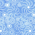 Swirly Dots-Blue Chambray