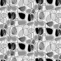 Crimson Garden Gray Abstract Ovals 1194-90