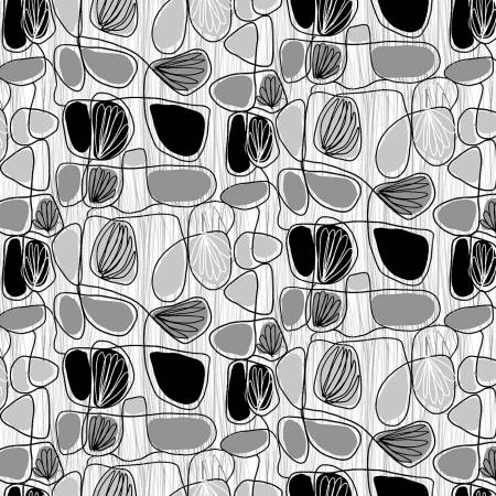 Crimson Garden Gray Abstract Ovals 1194-90