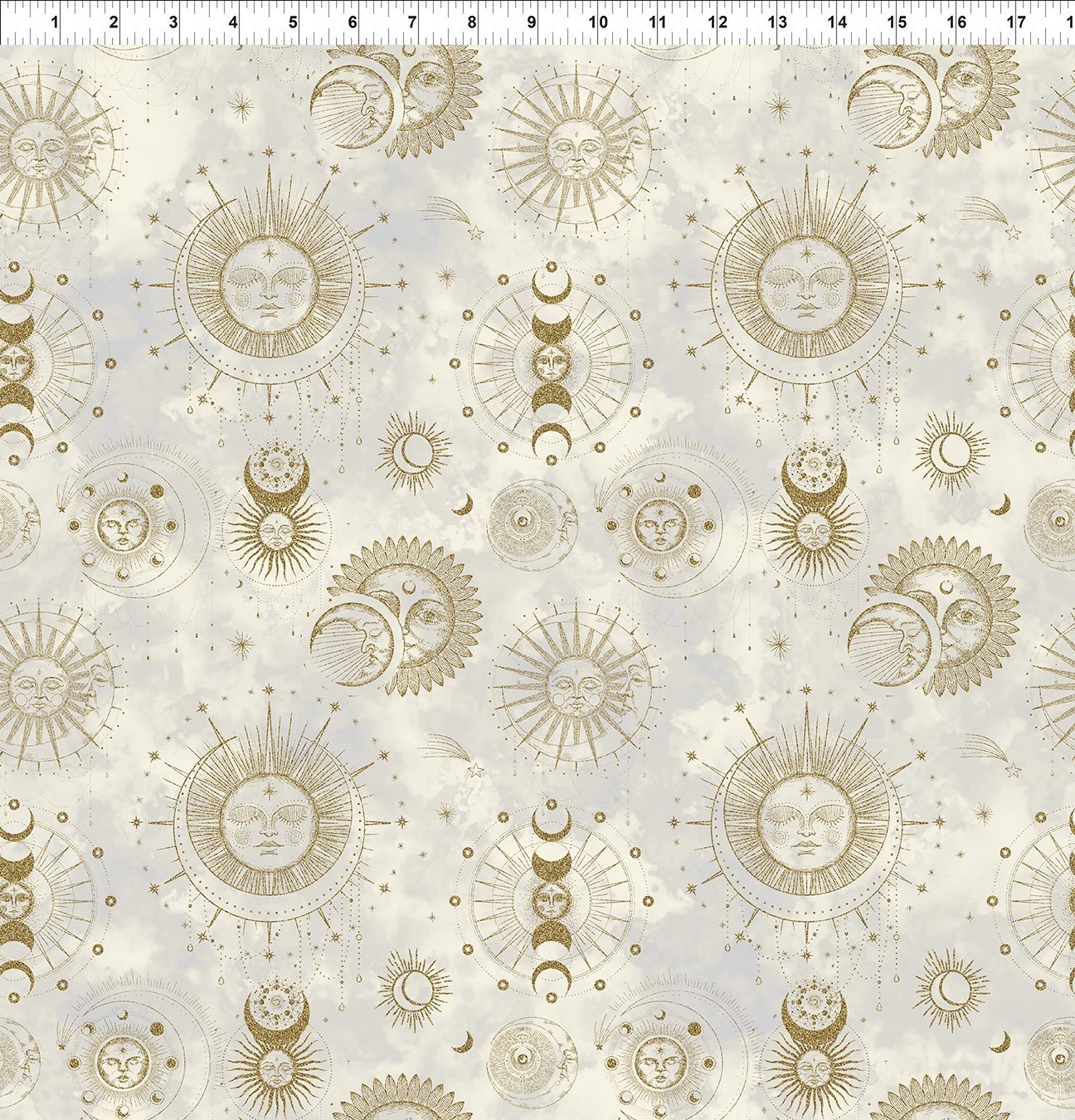 Sun/Moon/Stars - Astrology Toile - Cream 11SMS1