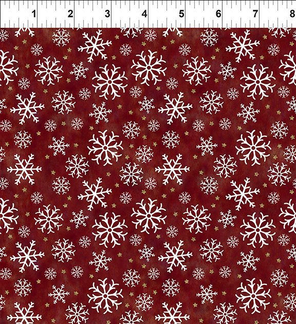 Winter Solstice II Red Snowflakes Metallic