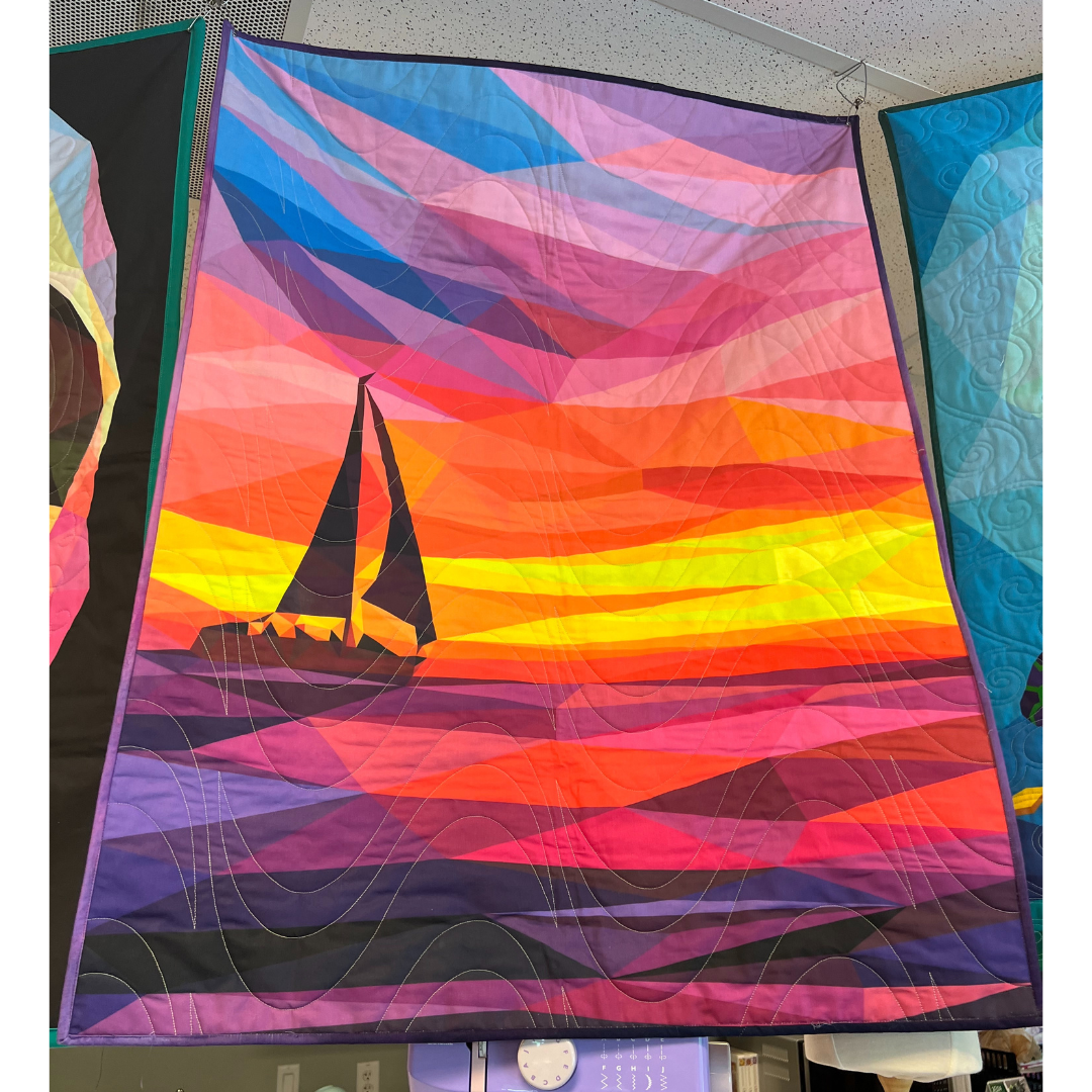 Sailboat Quilted Panel 30" x 40" - Shop Sample
