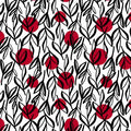 Crimson Garden Blk/Red Dots and Small Vines 1202-98