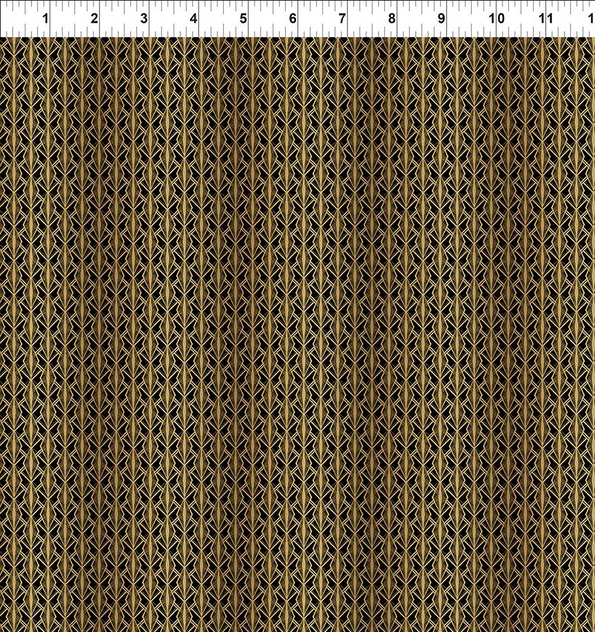 Steampunk Menagerie Gold Deco Yardage 14ST-1