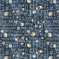 Coastal Words Dark Blue