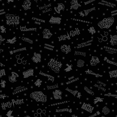 Harry Potter - Minkee Shadow Words Black W60in