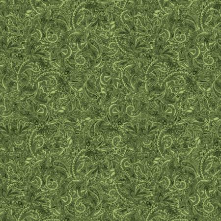 Harvest Beauty Paisley Scroll Sage/Green 15274-40
