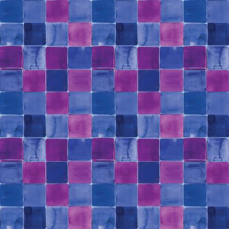 Watercolor Squares IndigoMulti