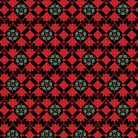 Highland Glen: Quilted Geo Red/Black 16824-21