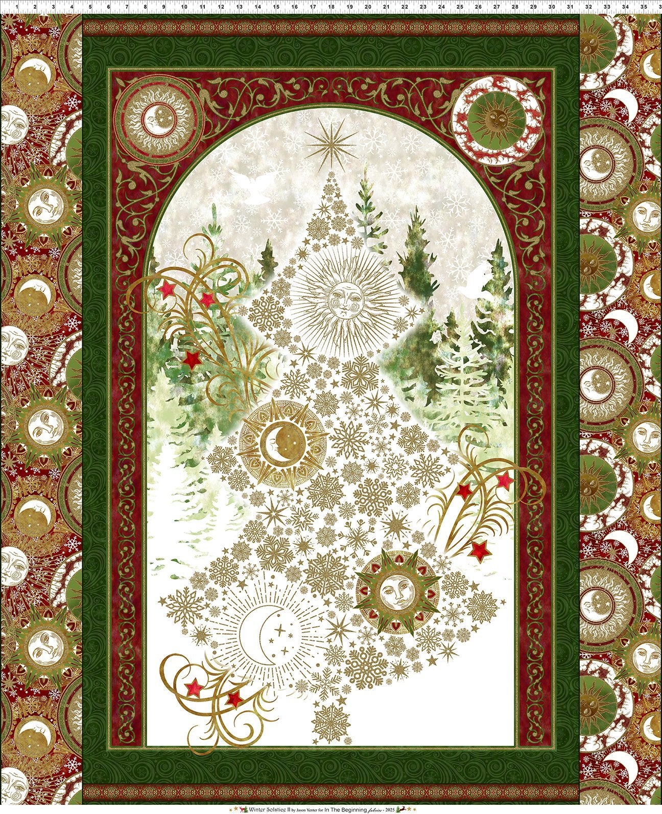 Winter Solstice II Metallic Quilt Panel