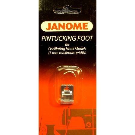 Janome- L/S Pintucking Foot for Oscillating Hook Models (5mm max width)