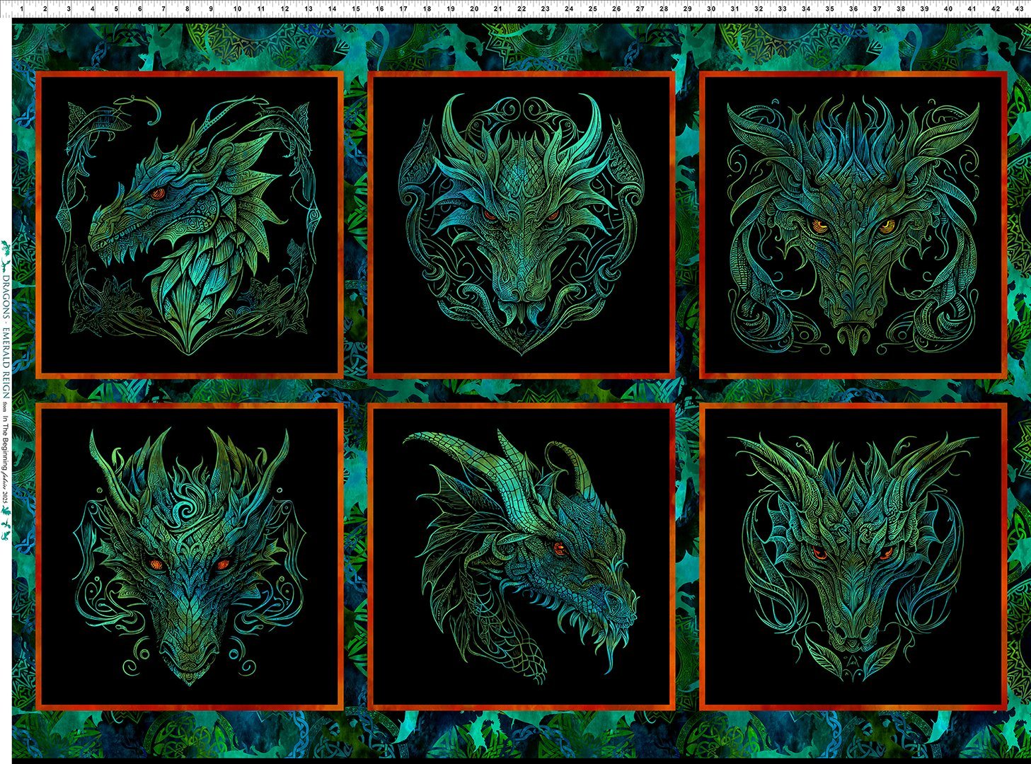 Dragons-Emerald Reign Small Multi Panel 21DRG-1