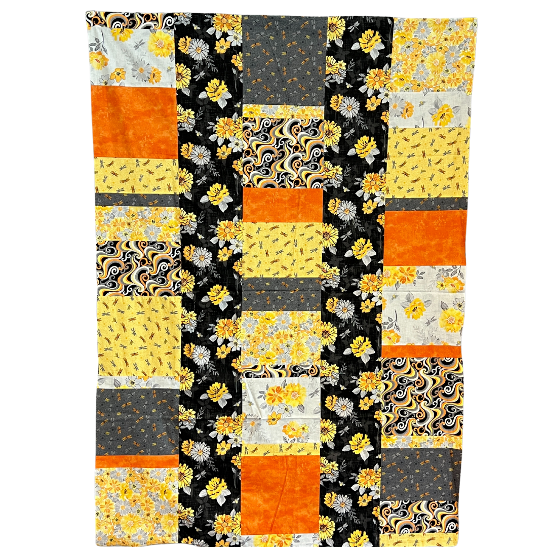 Yellow & Orange 45" x 62" Pieced Flimsy (not quilted) - Shop Sample