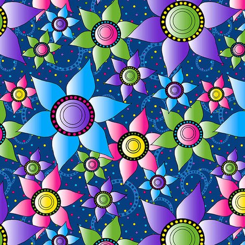 2626-77 Navy || Flower Power