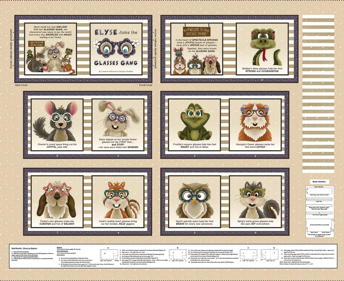 Little Readers 9 Tan Elyse Joins the Glasses Gang Book Panel 36"