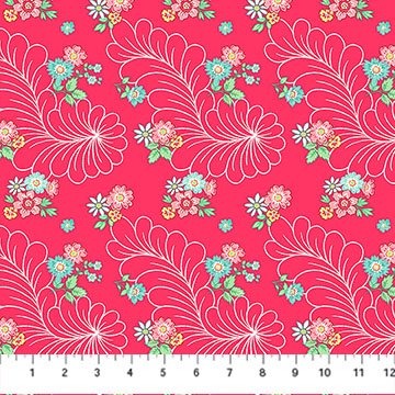 Quilting in Bloom Feather Floral Red