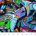 The Four Seasons Black Multi Collage Fabric