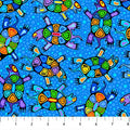 The Four Seasons Blue Multi Turtles Fabric