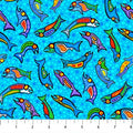 The Four Seasons Turq Multi Fish Fabric