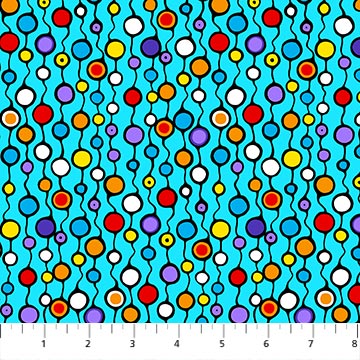 The Four Seasons Turq Multi Multi Dots Fabric