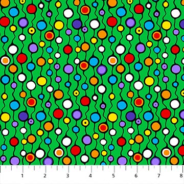 The Four Seasons Green Multi Multi Dots Fabric