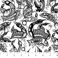 The Four Seasons White Black Tonal Loons Fabric