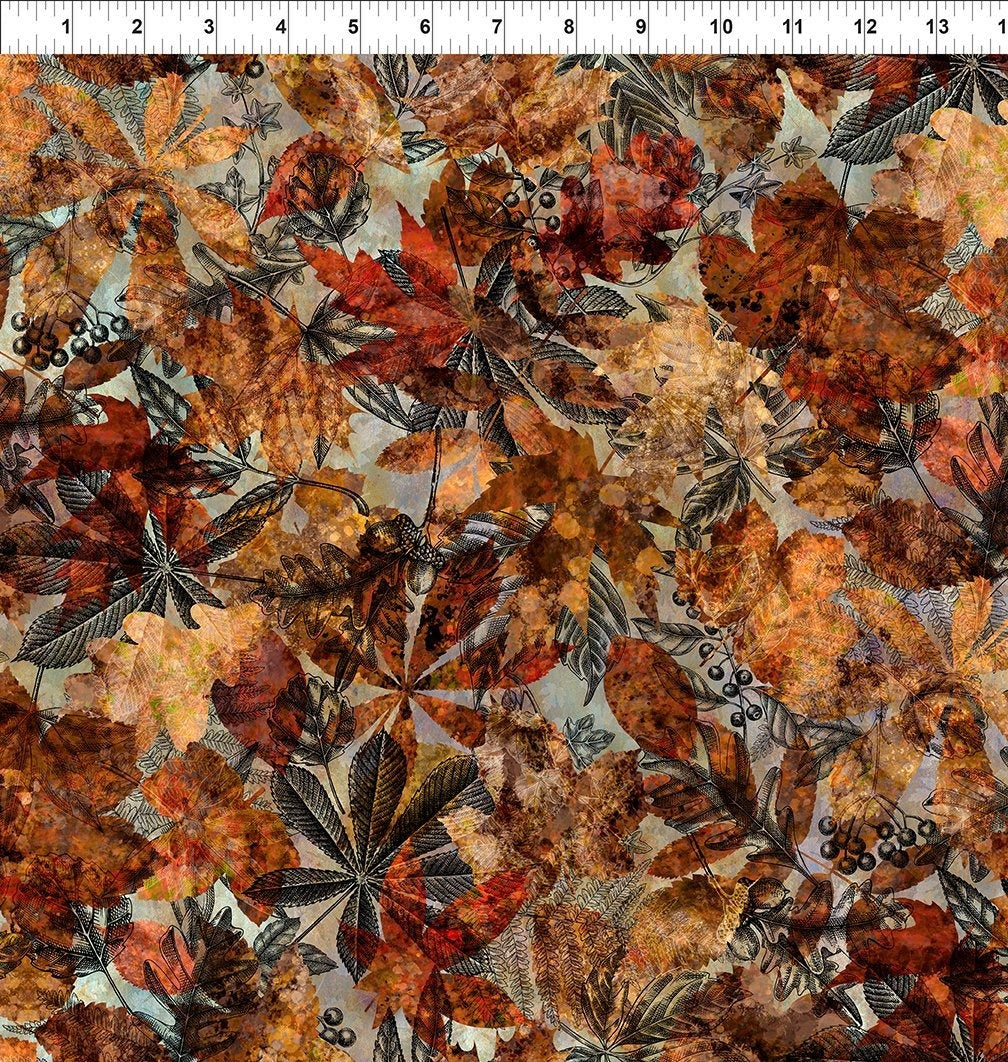 Autumn Elegance 2AE-1 Leaves & Toile Multi