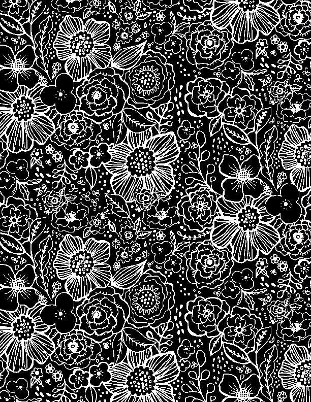 Night & Day Packed Floral Black