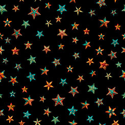 SANTA'S WORKSHOP - STARS-Black