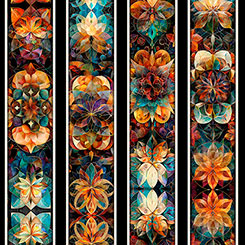 SOLSTICE - KALEIDOSCOPE BORDER STRIPE - Black