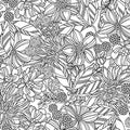 GARDEN AT TWILIGHT - STENCIL FLORAL-White