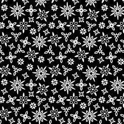GARDEN AT TWILIGHT - GEO FLOWER-Black