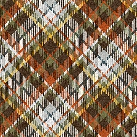 AUTUMN STITCHES - Diagonal Plaid - Brown