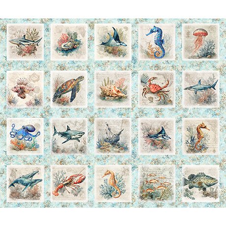 NAUTICUS - SEA CREATURES PICTURE PATCHES LT AQUA