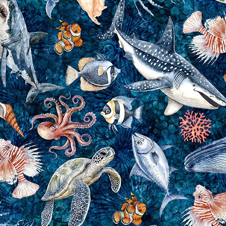 NAUTICUS - SEA CREATURES - DK NAVY