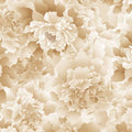 Peony Paradise 118" Tan Monochromatic Peony