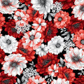 Scarlet's Treasure Red White Large Floral