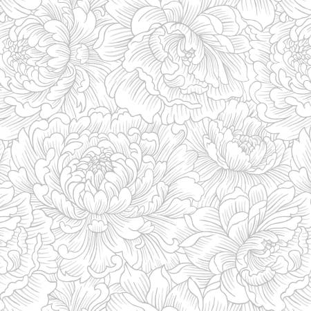 Scarlet's Treasure White on White Peony Monotone