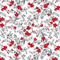 Scarlet's Treasure White Red Floral Vine
