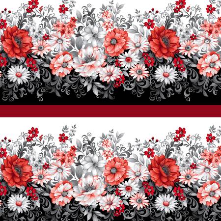 Scarlet's Treasure Red White Border Stripe