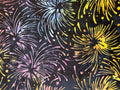 QIH Island Batiks Fireworks Navy & Yellow