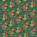 Flower Tattoos Green Rayon 55in