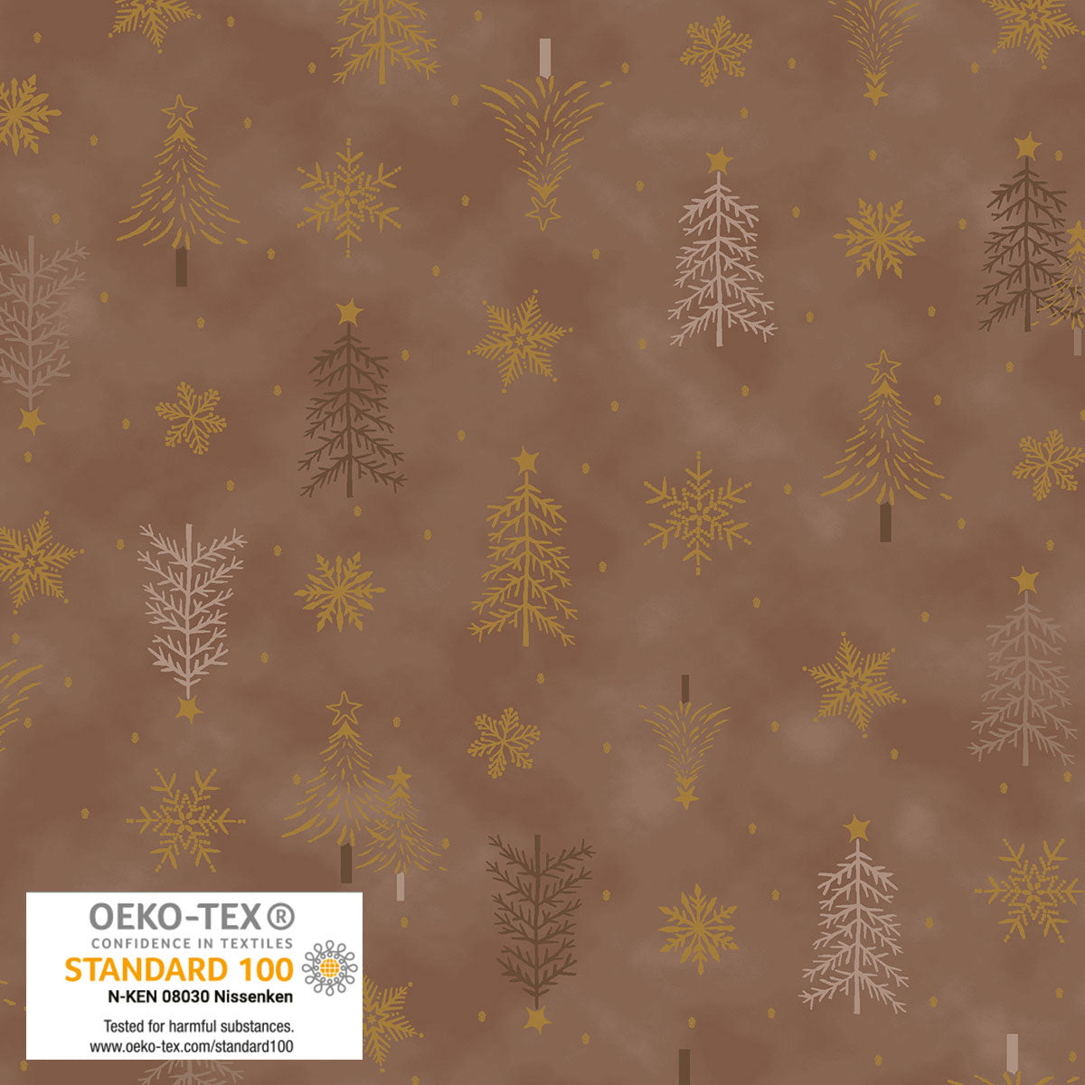 4590-301  Brown/Gold Christmas Trees