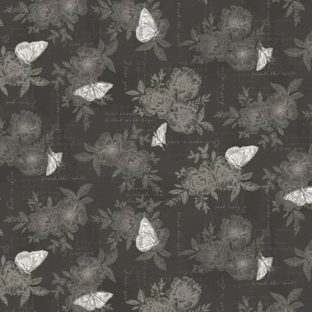 53437-2 Belle Once Upon A Time Charcoal Cotton