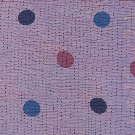 Kantha Lavender/Cyan Dot 54821-X Handmade Cotton