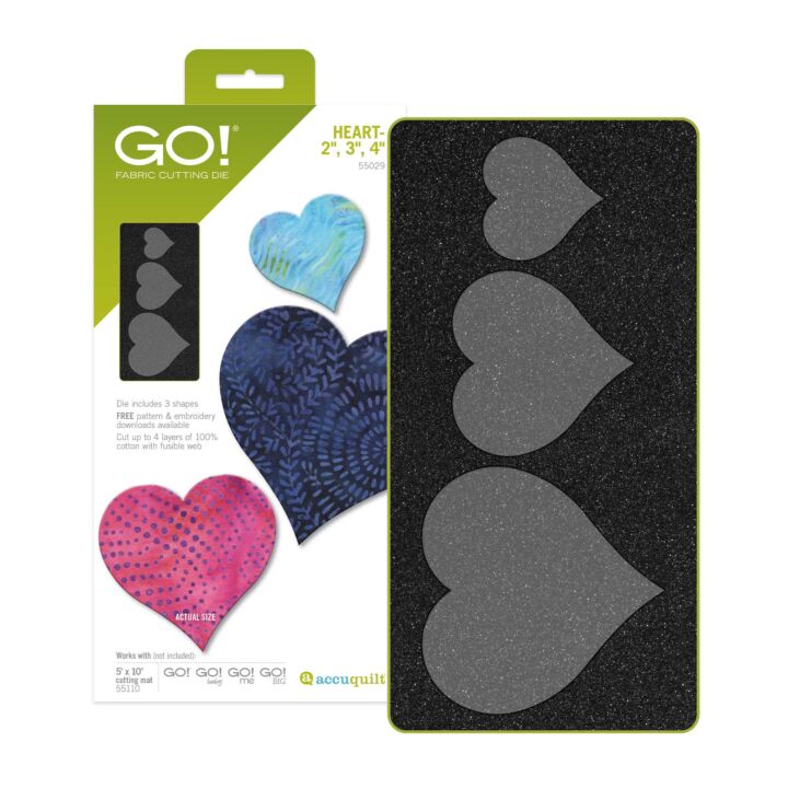 Accuquilt GO! Heart-2" 3" 4" Die #55029