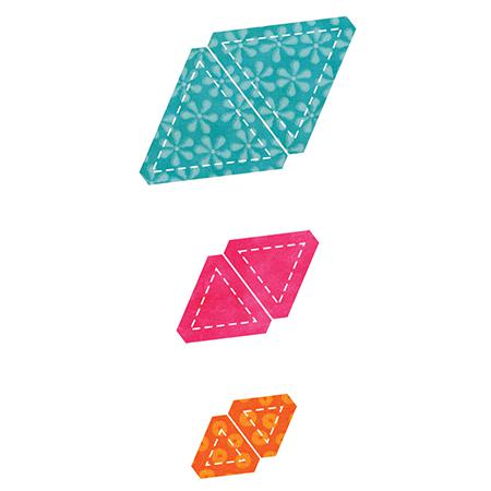 Accuquilt GO! Equilateral Triangles 1” 1 1/2” 2 1/2” Sides (3/4” 1 1/4” 2 1/4” Finished)