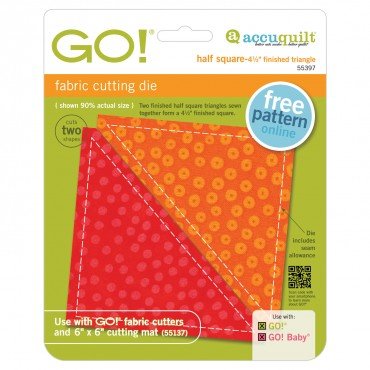 Accuquilt GO! Half Square Triangle-4 1/2" Finished Square Die